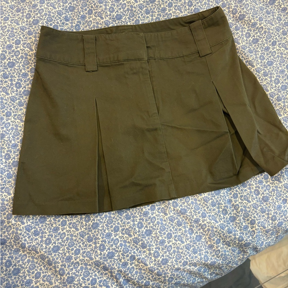 Mango green khaki mini skirt